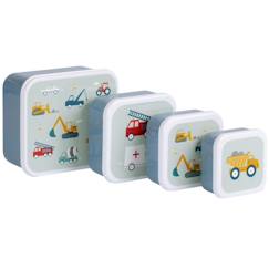 Puériculture-Lot de 4 boîtes à goûter véhicules