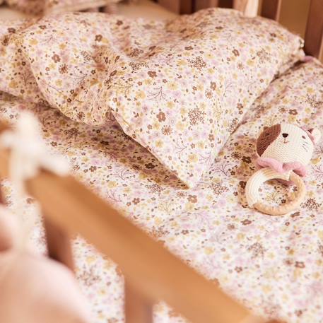 Housse de couette + taie d'oreiller flower fairies (100 x 140 cm) Ecru, rose, violet 4 - vertbaudet enfant 