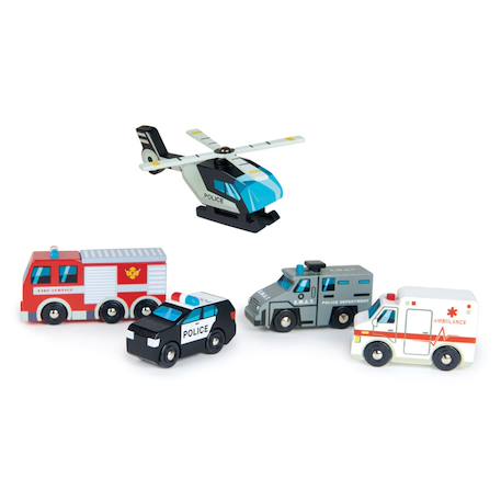 Set de 5 véhicules d'urgences Noir, gris, rouge 1 - vertbaudet enfant 