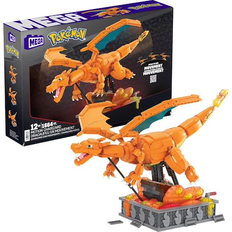 Mega pokémon - figurine action dracaufeu articulée 28cm Orange 1 - vertbaudet enfant 