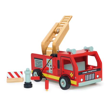 Camion de pompiers en bois Multicolor 1 - vertbaudet enfant 