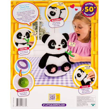 Little live pets mon bébé panda chuchu interactif Blanc et noir 6 - vertbaudet enfant 