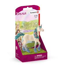 Jouet-Jeux d'imagination-Poulain de licorne aux fleurs