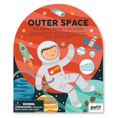 Jouet-Activités artistiques et musicales-Livre de coloriage avec autocollants - espace