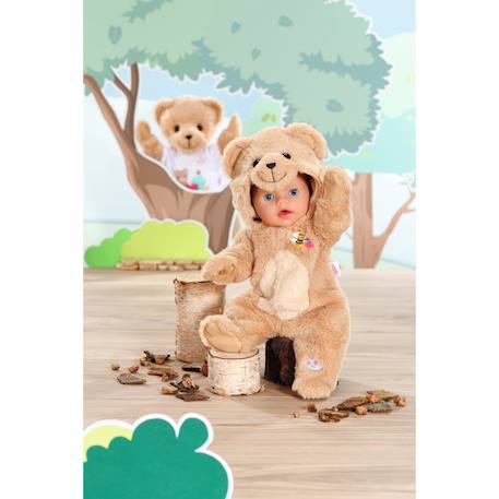 Baby born - tenue d'ours pour poupée Beige 5 - vertbaudet enfant 