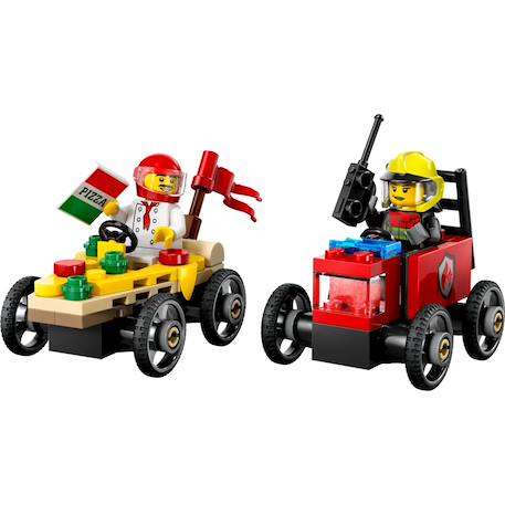 Lego city - pack de bolides de course : camion de pizza contre camion de pompiers - 60458 Multicolore 3 - vertbaudet enfant 