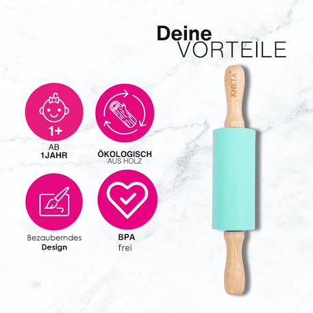 Rouleau en silicone pour pâte à modeler Green+Purple 2 - vertbaudet enfant 