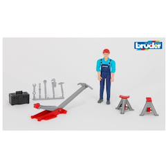 Jouet-Jeux d'imagination-Set de figurine - ouvrier avec accessoires