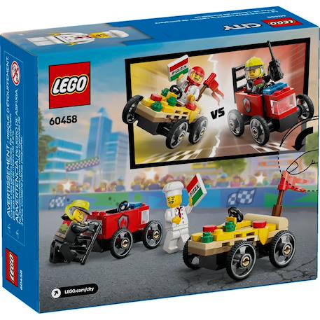 Lego city - pack de bolides de course : camion de pizza contre camion de pompiers - 60458 Multicolore 2 - vertbaudet enfant 
