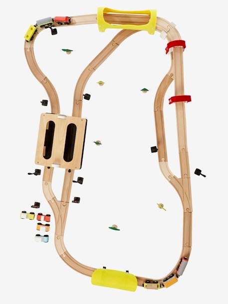 Circuit de train 66 pièces en bois FSC® multicolore 6 - vertbaudet enfant 