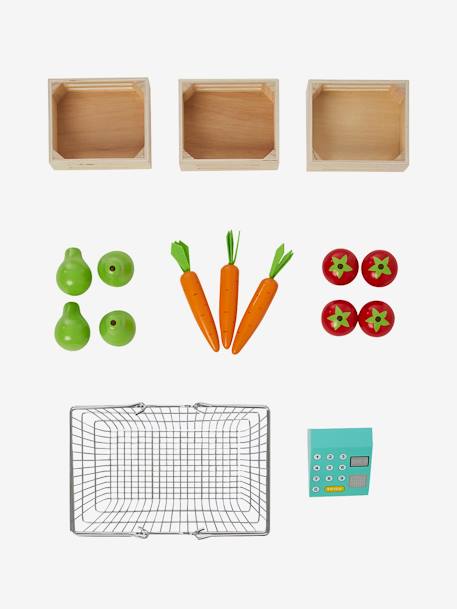 Marchande + fruits et légumes en bois FSC® BEIGE/BLANC 10 - vertbaudet enfant 