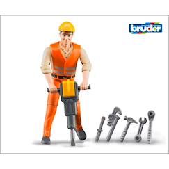 Jouet-Jeux d'imagination-Ouvrier de chantier avec accessoires