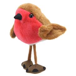Jouet-Jeux d'imagination-Figurines, mini mondes, héros et animaux-Marionnette à doigts - rouge-gorge