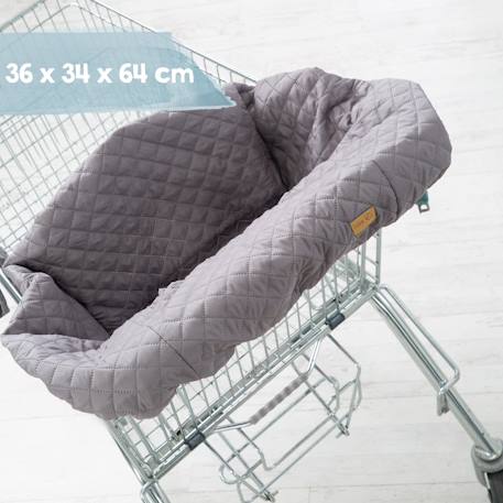 Protège-siège caddie bébé lavable + sac à dos de transport Anthracite 4 - vertbaudet enfant 