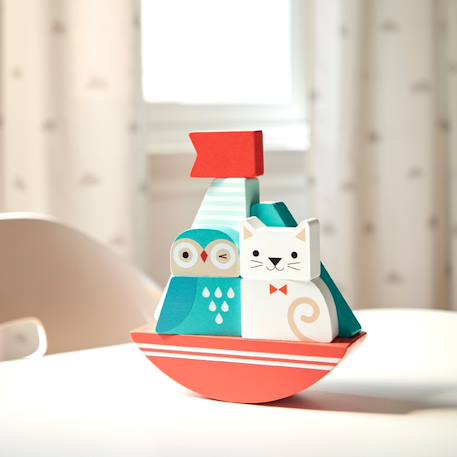 Jouet à empiler - hibou et chat Multicolor 4 - vertbaudet enfant 