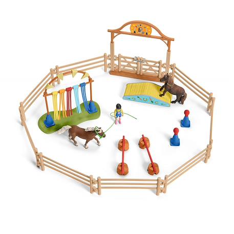 Set de figurines - entraînement d'agility pour poney Multicolore 2 - vertbaudet enfant 