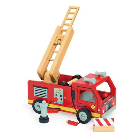 Camion de pompiers en bois Multicolor 2 - vertbaudet enfant 