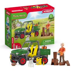 Jouet-Jeux d'imagination-Farm world garde forestier avec véhicule