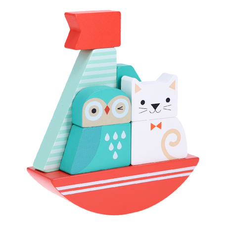 Jouet à empiler - hibou et chat Multicolor 1 - vertbaudet enfant 