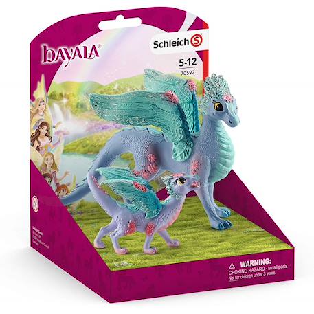 Bayala - dragon aux fleurs, maman et bébé Multicolore 1 - vertbaudet enfant 