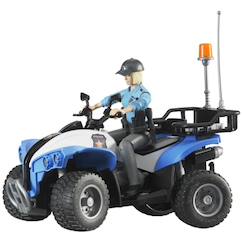 Jouet-Jeux d'imagination-Quad police avec policière et accessoires