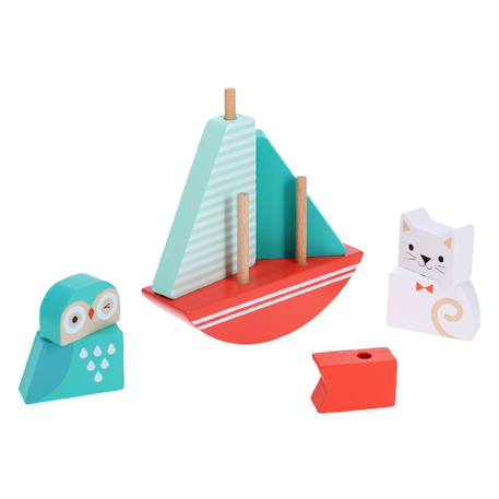 Jouet à empiler - hibou et chat Multicolor 2 - vertbaudet enfant 