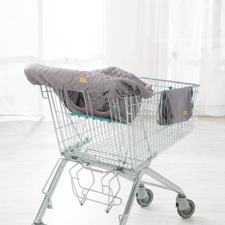 Protège-siège caddie bébé lavable + sac à dos de transport Anthracite 2 - vertbaudet enfant 