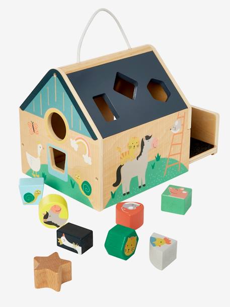Maison des formes en bois FSC® multicolore 4 - vertbaudet enfant 