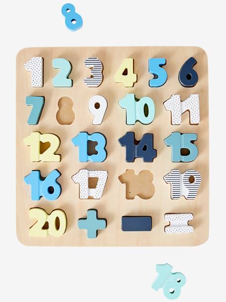 Puzzle des chiffres en bois FSC® multicolore 1 - vertbaudet enfant 