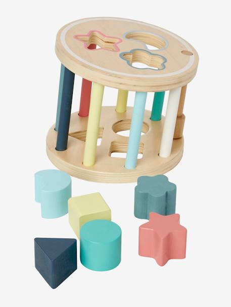 Boîte à formes cylindre en bois FSC® multicolore 4 - vertbaudet enfant 