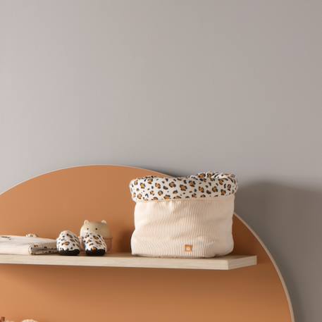 Lot de 2 panières de rangement en velours côtelé - leopard Ecru 6 - vertbaudet enfant 