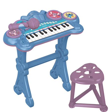 Piano électronique stitch avec siege et microphone Bleu 1 - vertbaudet enfant 