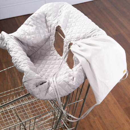 Protège-siège caddie bébé lavable + sac à dos de transport Anthracite+Gris argenté 10 - vertbaudet enfant 