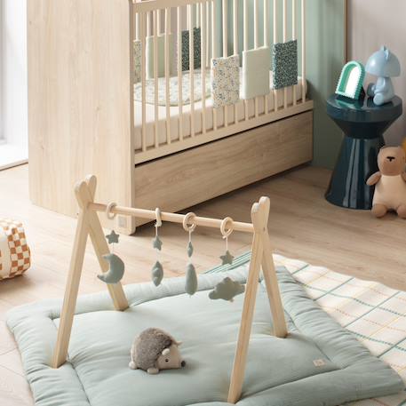 Grand tapis de jeu en double gaze de coton - uni petale Beige+Rose+Rouge+Vert 13 - vertbaudet enfant 