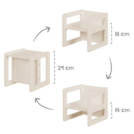 Set table convertible en banc et 1 chaise évolutive Anthracite+Beige+Blanc+Gris 12 - vertbaudet enfant 