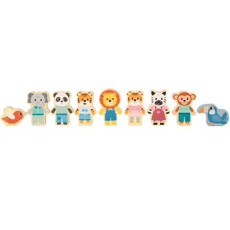 Blocs de construction en bois jungle friends Beige 6 - vertbaudet enfant 