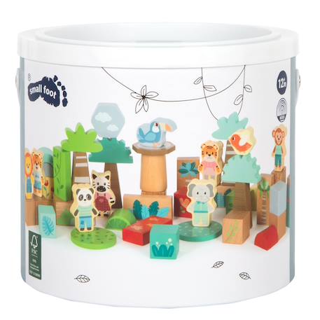 Blocs de construction en bois jungle friends Beige 5 - vertbaudet enfant 