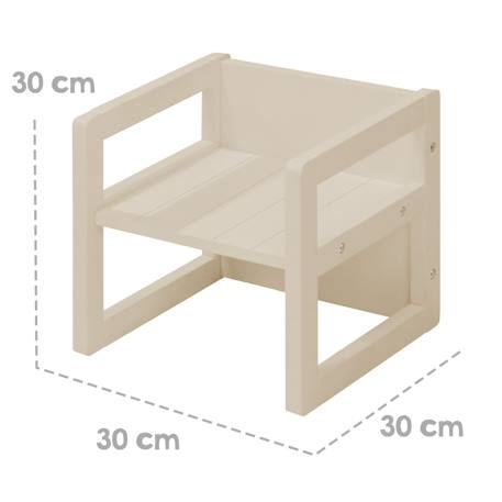 Chaise réversible en bois - tabouret évolutif 3 en 1 Beige+Blanc+Gris taupe 5 - vertbaudet enfant 