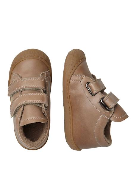 Chaussures en cuir doublés en laine cocoon vl Anthracite-+Cognac-+Gris tourterelle- 14 - vertbaudet enfant 