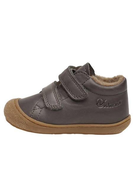 Chaussures en cuir doublés en laine cocoon vl Anthracite-+Cognac-+Gris tourterelle- 3 - vertbaudet enfant 