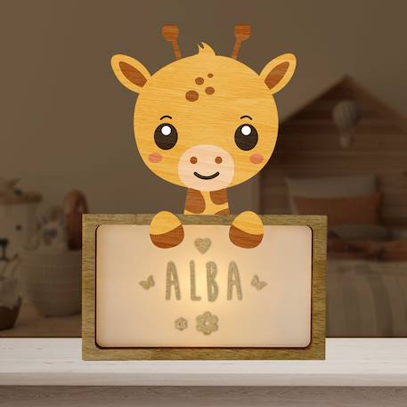 Lampe à poser personnalisable Beige+Blanc+Bleu+Gris+Jaune+Jaune - abeille+Marron+Marron - chien+Marron - hérisson+Orange+Orange - renard+Rose+Vert+Vert - tortue+Violet 18 - vertbaudet enfant 