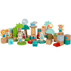 Blocs de construction en bois jungle friends  - vertbaudet enfant