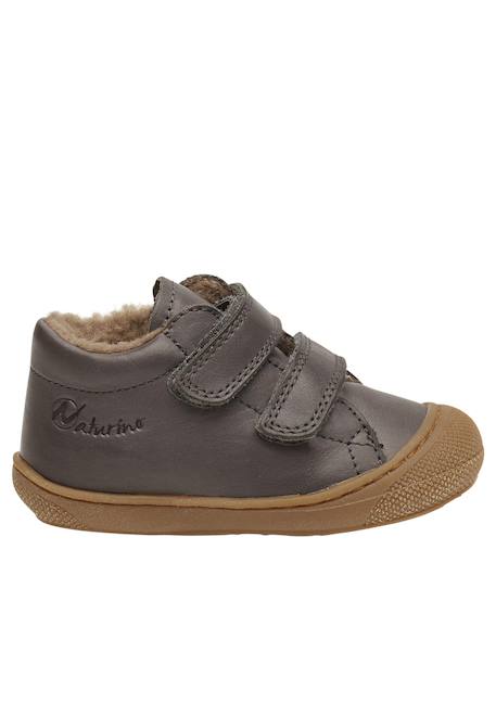 Chaussures en cuir doublés en laine cocoon vl Anthracite-+Cognac-+Gris tourterelle- 1 - vertbaudet enfant 