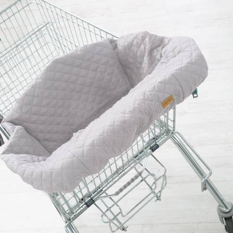 Protège-siège caddie bébé lavable + sac à dos de transport Anthracite+Gris argenté 6 - vertbaudet enfant 