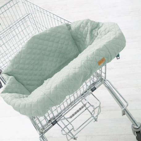 Protège-siège caddie bébé lavable + sac à dos de transport Anthracite+Vert givré 6 - vertbaudet enfant 