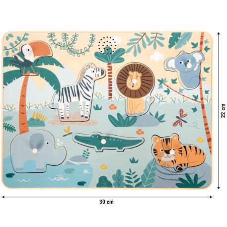 Puzzle sonore safari Bleu 4 - vertbaudet enfant 