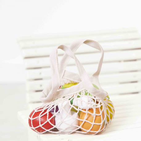 12 fruits et légumes en bois avec filet Multicolore 4 - vertbaudet enfant 