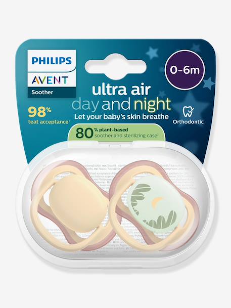 Lot de 2 sucettes Ultra Air night & day beige 4 - vertbaudet enfant 