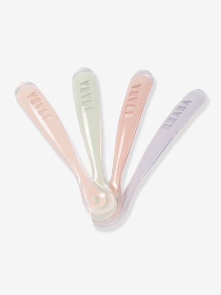 Lot de 4 cuillères 1er âge Soft sans BPA bleu/gris/ocre+blue/ eucalyptus/ pink/ mist+vert sauge 6 - vertbaudet enfant 