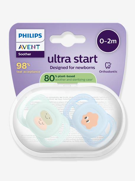 Lot de 2 sucettes ultra douces 1er âge bleu+mauve 4 - vertbaudet enfant 